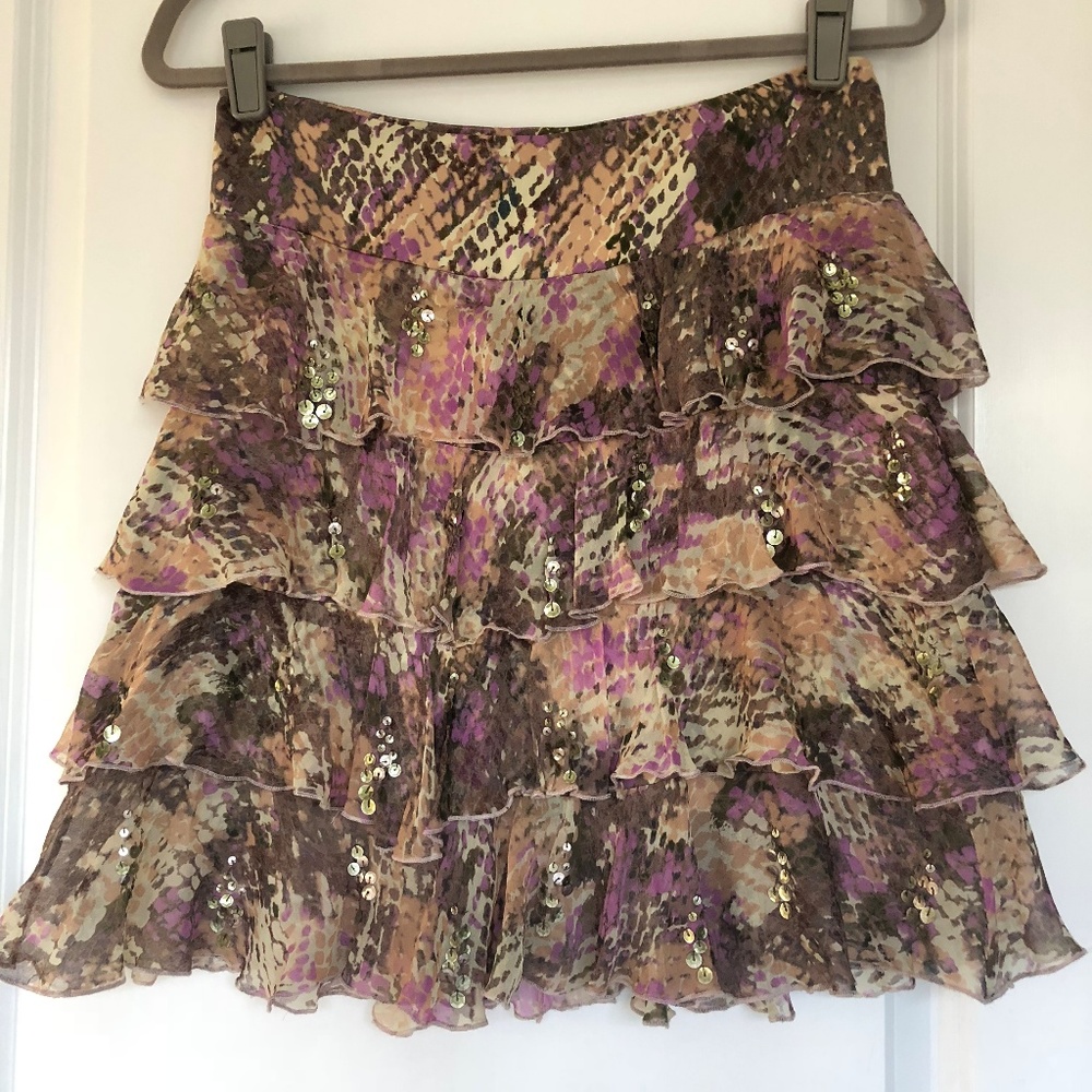 Diane von Furstenburg Silk Ruffle Skirt